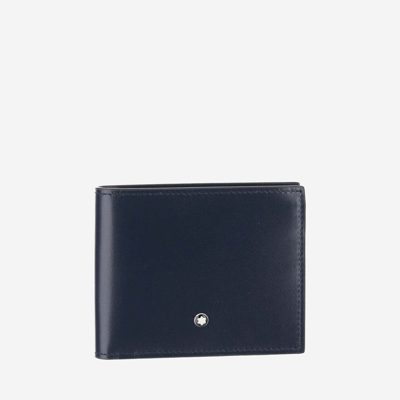 Shop Montblanc Meisterstück Wallet 6 Compartments In Blue
