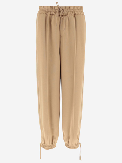 Shop Jil Sander Satin Pants In Beige