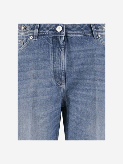 Shop Versace Cotton Denim Boyfriend Jeans