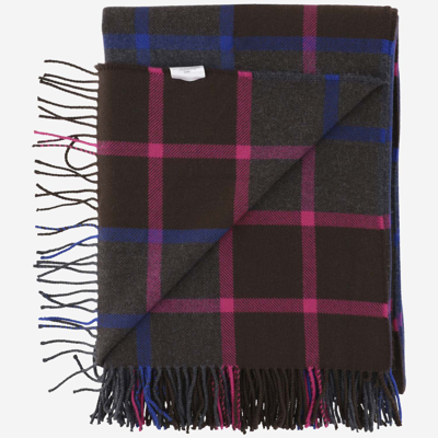Shop Etro Wool Scarf With Check Pattern In Red