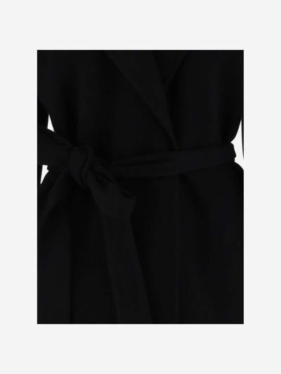 Shop Chloé Wool And Cashmere Blend Short Coat In Black