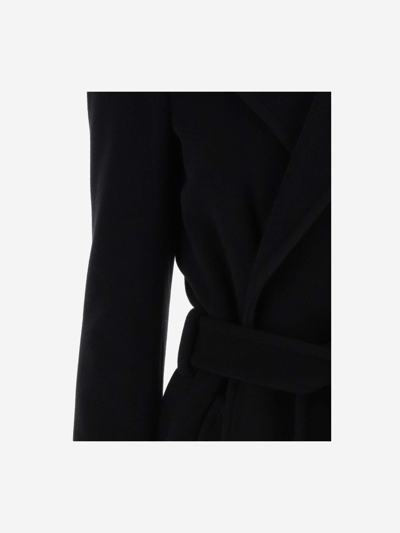 Shop Balenciaga Cashmere And Wool Blend Coat In Black