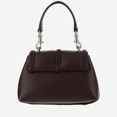 Chloé Mini Penelope Bag Dark Brown In Deep Violine