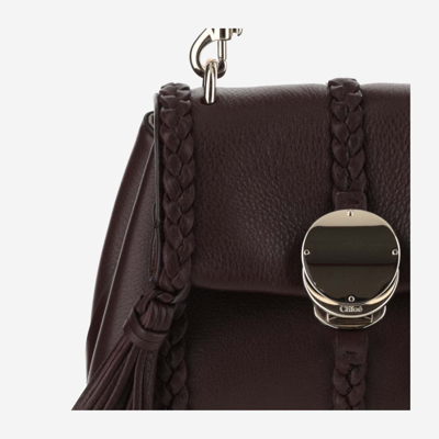 Chloé Mini Penelope Bag Dark Brown In Deep Violine