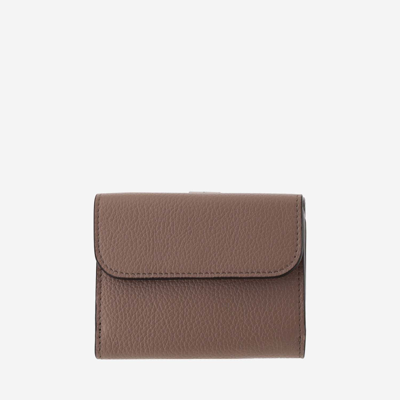 Shop Chloé Tri-fold Alphabet Wallet In Brown