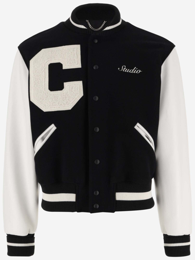 Shop 1989 Studio Wool Blend Varsity Jacket In Black