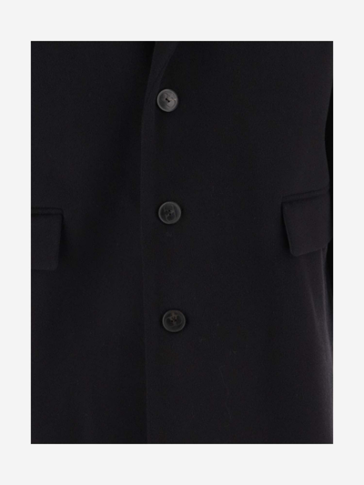 Shop Valentino Wool Blend Single-breasted Coat In Black