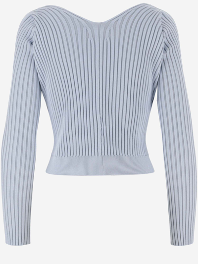 Shop Jacquemus La Maille Pralù Longue In Light Blue