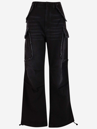 Shop Darkpark Multi-pocket Wide Jeans In Black