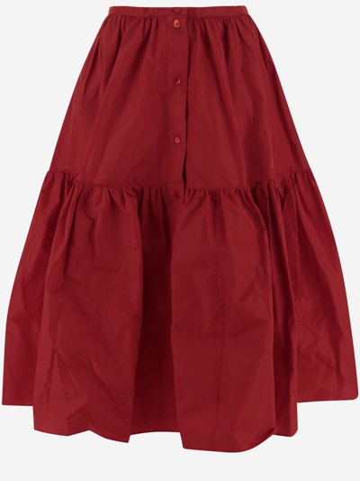 Shop Patou Polyfaille Skirt In Red