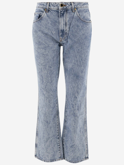 Shop Khaite Cotton Denim Jeans