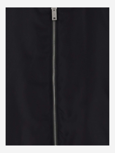 Shop Emporio Armani Nylon Bomber Jacket With Zipper In Blue