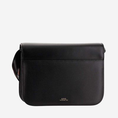 Apc A.p.c. Structured Cowhide Leather Shoulder Bag In Black