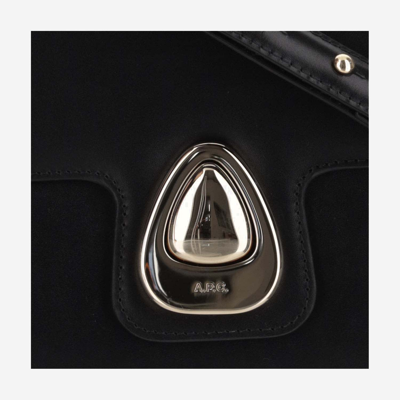 Apc A.p.c. Structured Cowhide Leather Shoulder Bag In Black