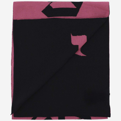 Shop Palm Angels Reversible Wool Blend Scarf In Pink