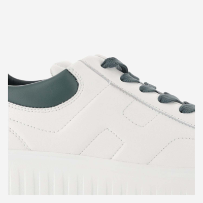 Shop Hogan Nappa Leather H-stripes Sneakers In White