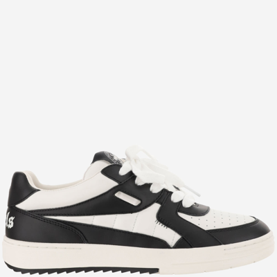 Shop Palm Angels University Leather Sneakers In Black