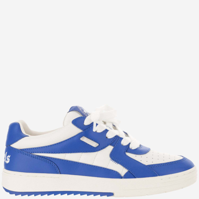 Shop Palm Angels University Leather Sneakers In Blue