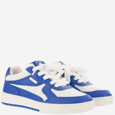 Shop Palm Angels University Leather Sneakers In Blue