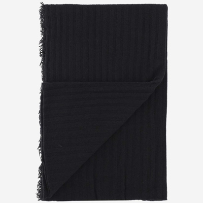 Shop Faliero Sarti Cashmere And Wool Blend Scarf In Black
