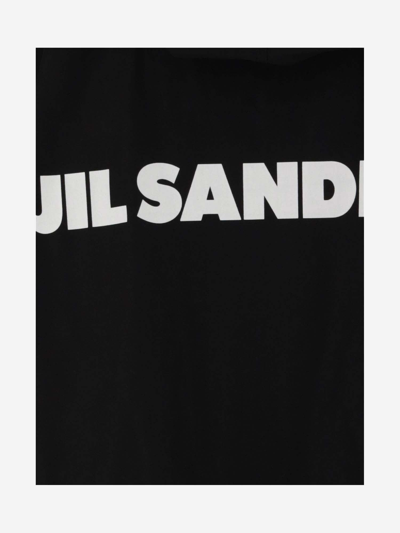 Shop Jil Sander Cotton Parka With Contrasting Logo In Black