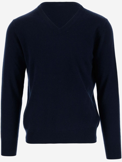 Shop Aspesi Cashmere V-neck Sweater In Blue