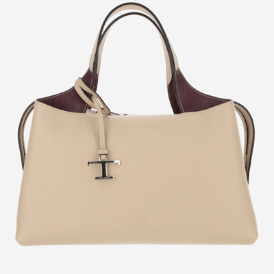 Shop Tod's Leather Handbag In Ivory