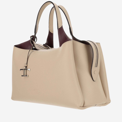Shop Tod's Leather Handbag In Ivory