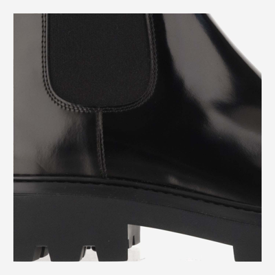 Shop Tod's Brushed Leather Ankle Boot In Black