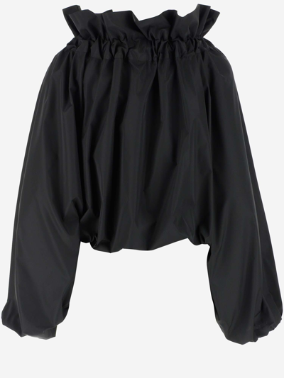 Shop Patou Top With Balloon Sleeves In Black