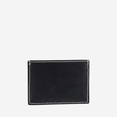 Shop Thom Browne Leather Card Case In Blue