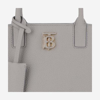 Shop Burberry Frances Mini Tote Bag In Grey