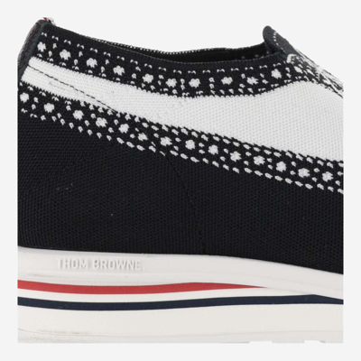 Shop Thom Browne Longwing Sneakers In Blk/wht