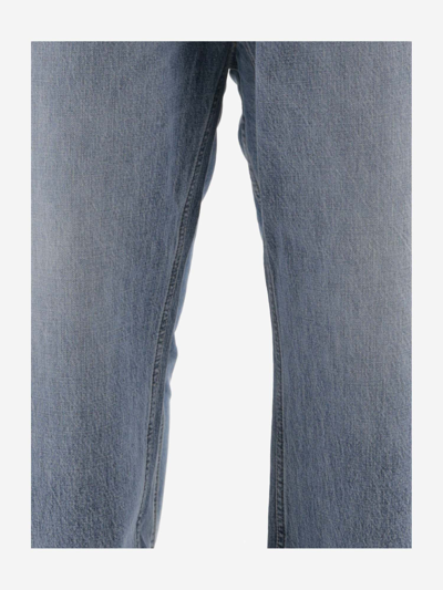 Shop Bottega Veneta Wide Leg Denim Jeans In Mid Blue
