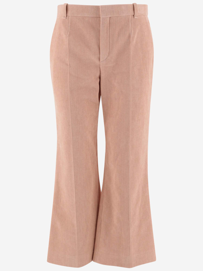 Shop Chloé Corduroy Pants In Pink