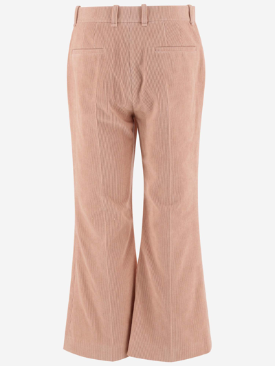 Shop Chloé Corduroy Pants In Pink
