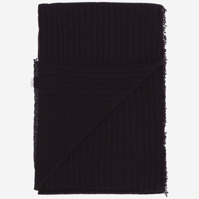 Faliero Sarti Knitted Virgin Wool-cashmere Blend Scarf In Brown