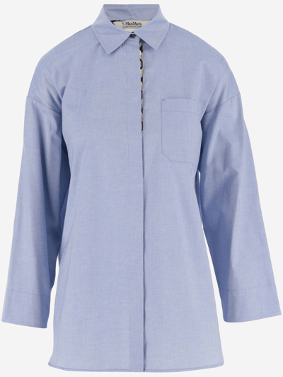 Shop 's Max Mara Cotton Shirt In Clear Blue