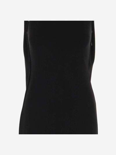 Shop Giorgio Armani Stretch Viscose Dress In Black
