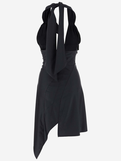 Shop Coperni Mini Halterneck Racing Dress In Black