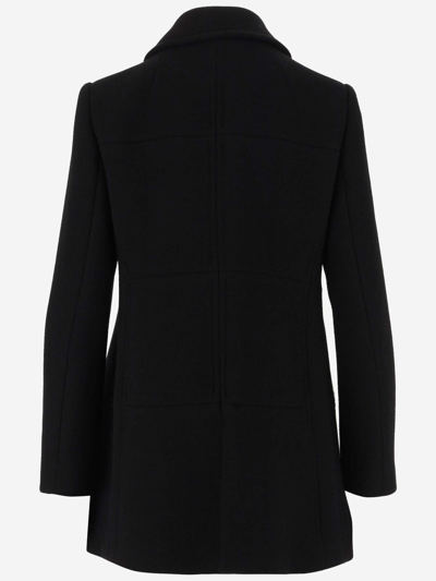 Shop Etro Peacoat With Floral Buttons In Black