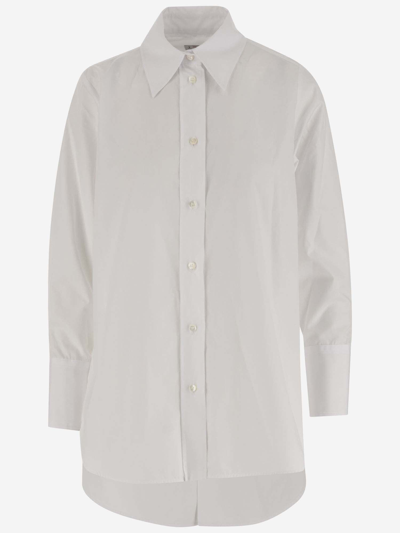 Shop Alberto Biani Cotton Poplin Shirt In White