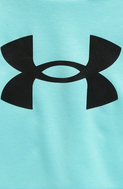 Shop Under Armour Kids' Big Logo Fleece Hoodie In Neon Turquoise / Black