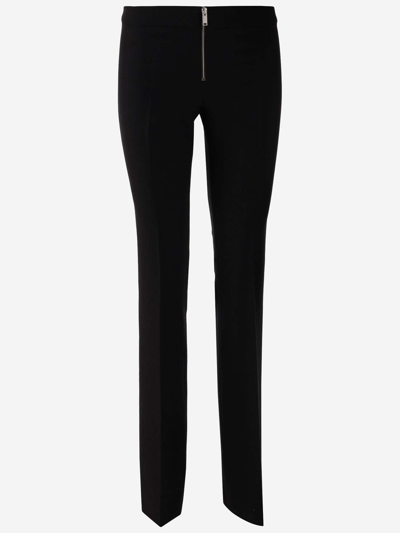 Shop Stella Mccartney Wool Zipper Pants In Black