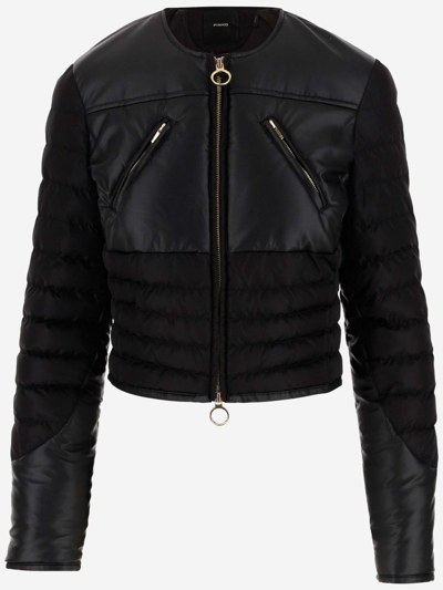 Shop Pinko Bimaterial Jacket In Black