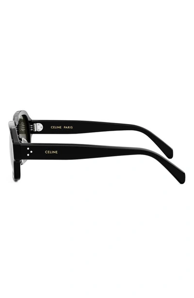 Shop Celine Bold 3 Dots 53mm Geometric Sunglasses In Shiny Black / Smoke