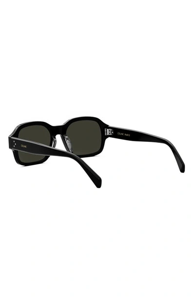 Shop Celine Bold 3 Dots 53mm Geometric Sunglasses In Shiny Black / Smoke