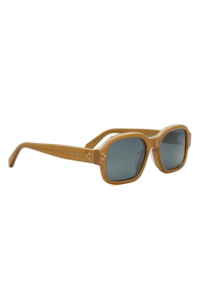 Shop Celine Bold 3 Dots 53mm Geometric Sunglasses In Light Brown/ Other / Blue