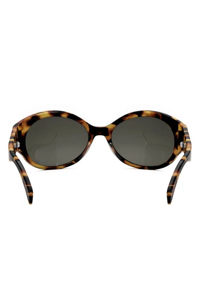 Shop Celine Triomphe 62mm Oval Sunglasses In Blonde Havana / Smoke