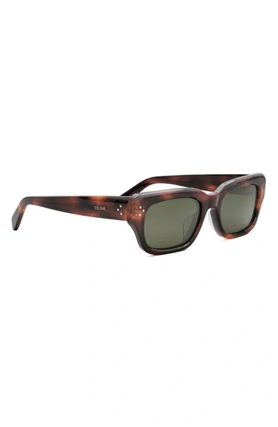 Shop Celine Bold 3 Dots 54mm Rectangular Sunglasses In Havana / Green